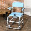 Bathroom Wheelchair, Commode Wheelchair, Rolling Shower Wheelchair with 4 Castor Wheels